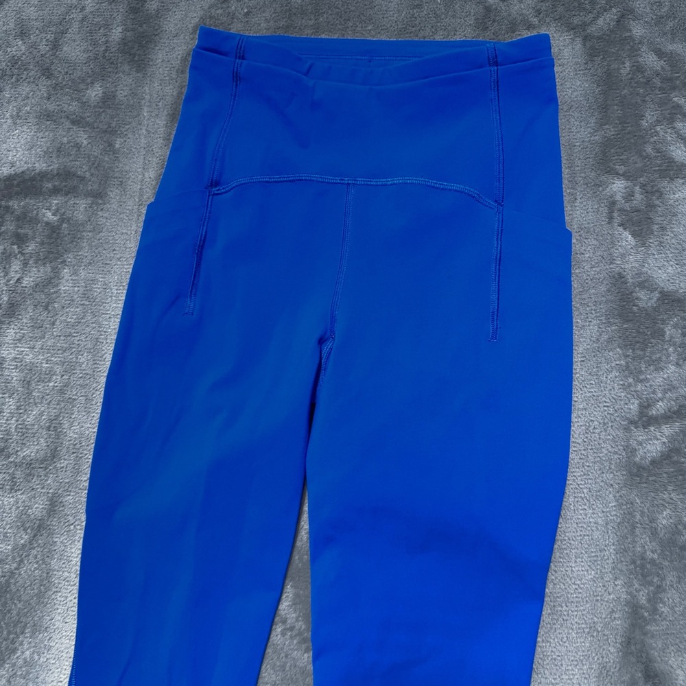 Lululemon Fast and Free 7/8 Leggings Womens 2 Cerulean Nulux‎ Running Active - Picture 5 of 10